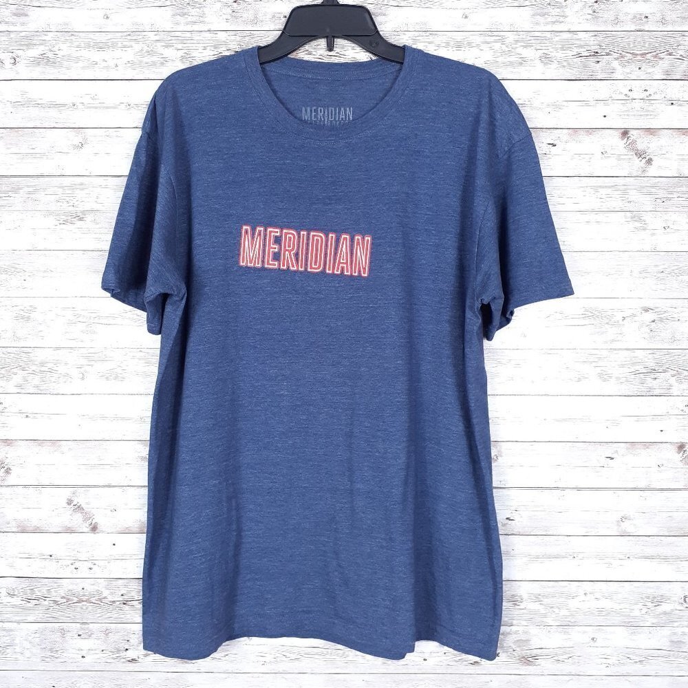Meridian Mens Shirt XL Skateboard Tee Blue Red 21A